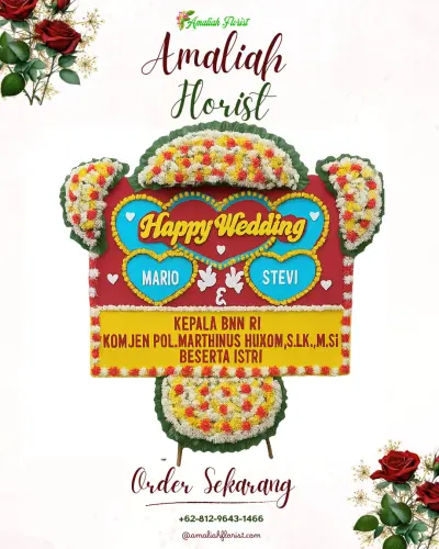 Karangan Papan Bunga Pernikahan di Gebang Putih
